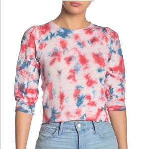 NWT Nordstrom Tie Dye Cropped Half Sleeve Sweater